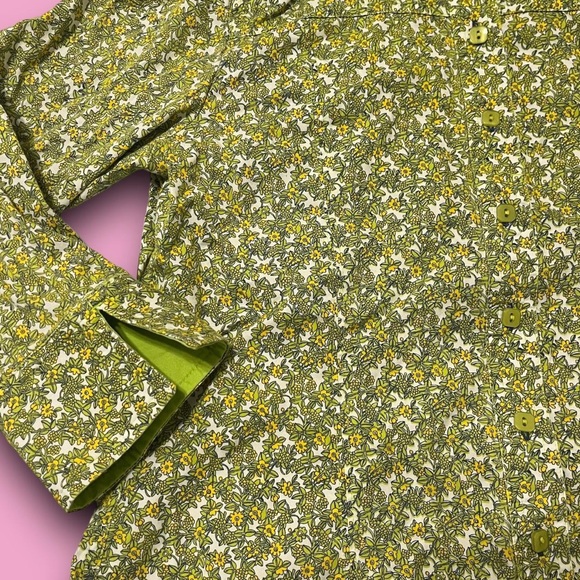 Vintage Floral Button Down Shirt Boho Granola - Picture 3 of 5